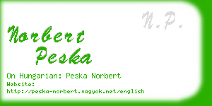 norbert peska business card